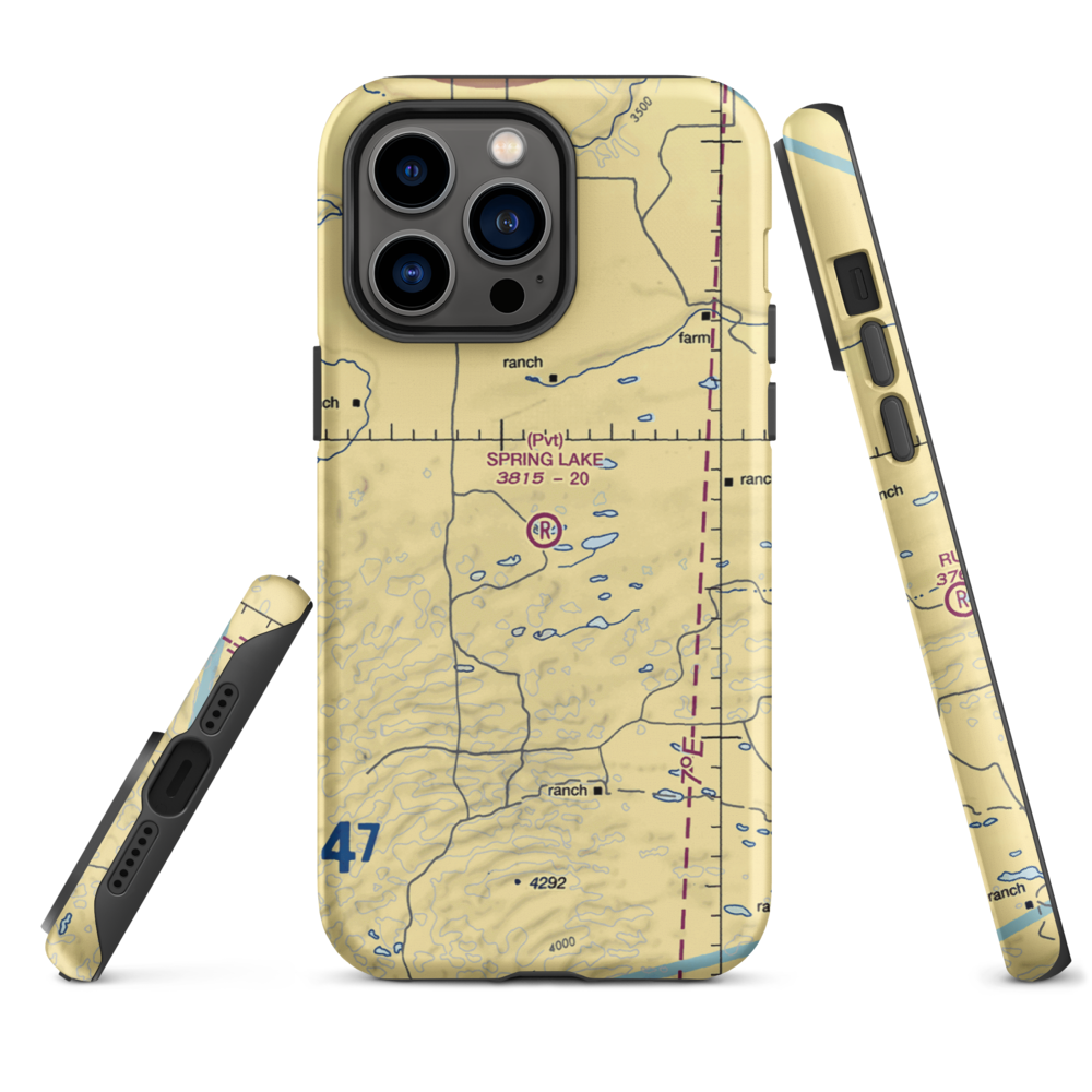 Spring Lake Airport (2NE4) VFR Sectional  Tough iPhone Case iPhone 14 Pro Max model shown