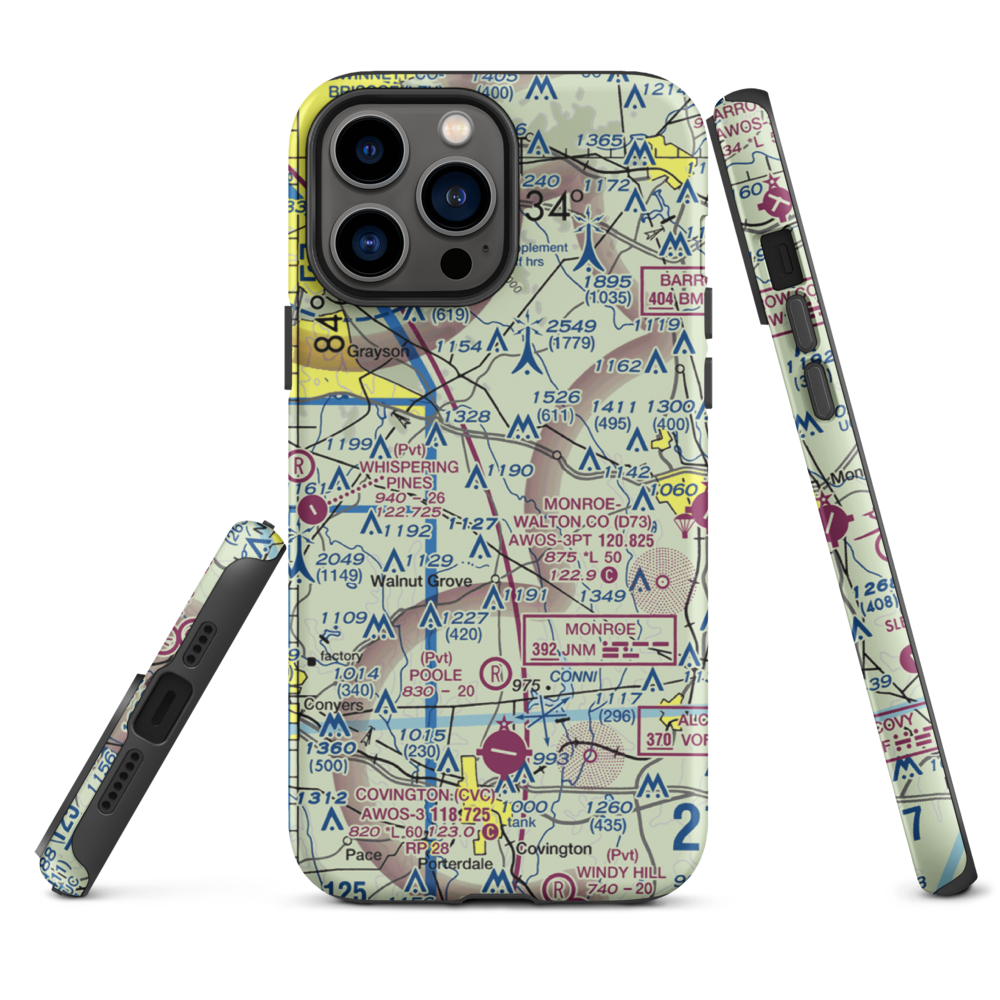 Spring Valley Farm Airport (6GA4) VFR Sectional  Tough iPhone Case iPhone 13 Pro Max model shown