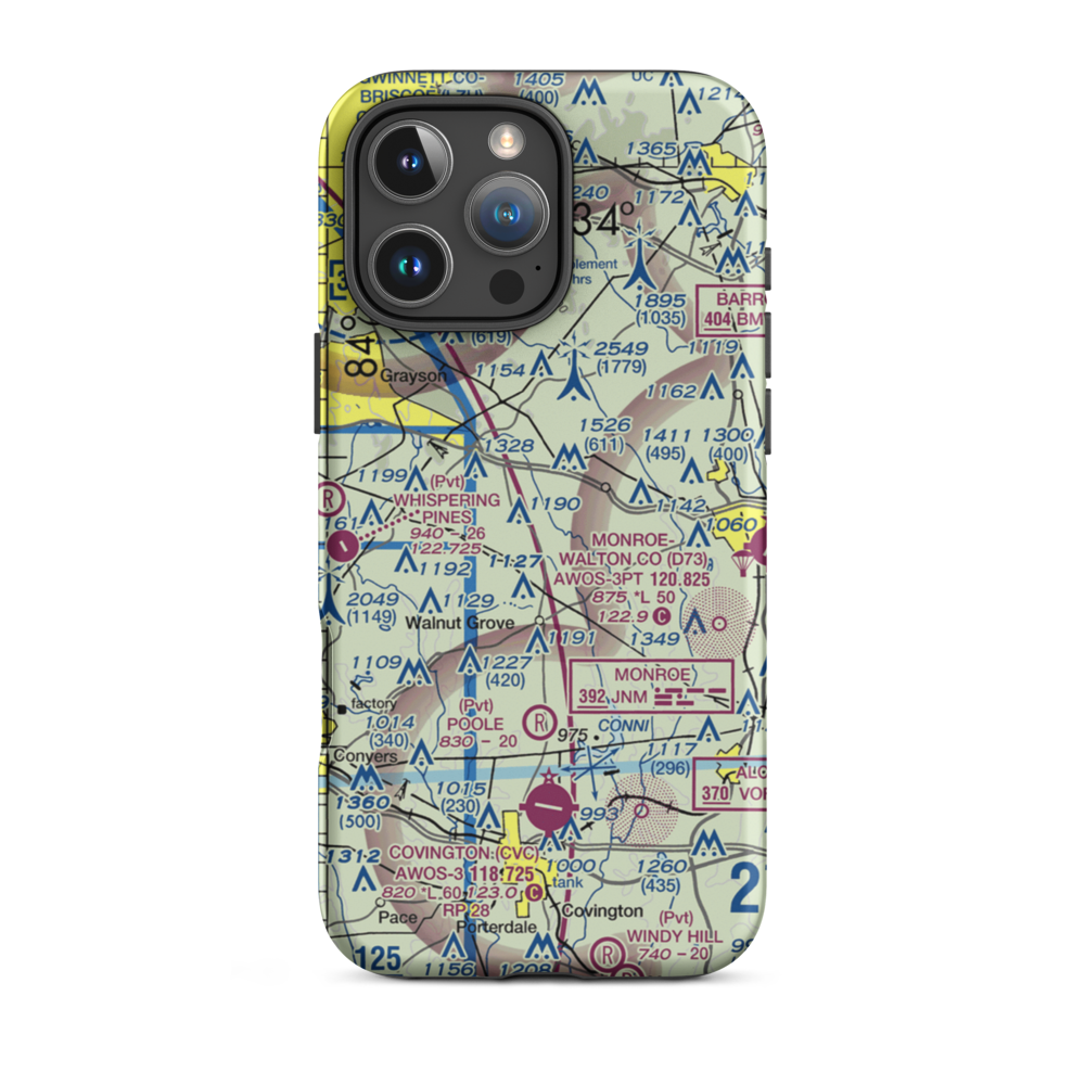 Spring Valley Farm Airport (6GA4) VFR Sectional  Tough iPhone Case iPhone 16 Pro Max model shown