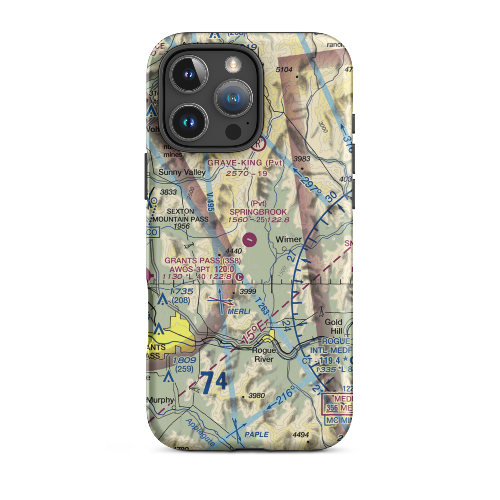 Springbrook Airport (4OR0) VFR Sectional  Tough iPhone Case iPhone 16 Pro Max model shown