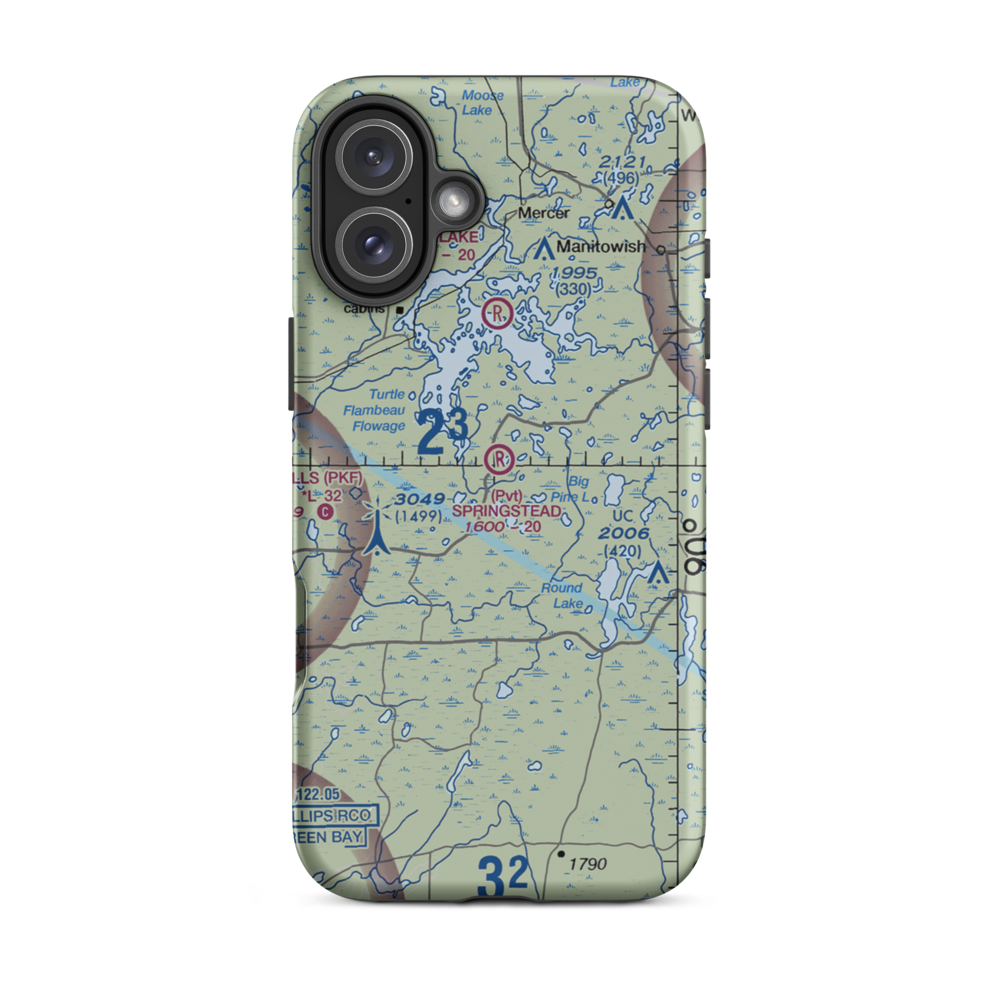 Springstead Airport (WS06) VFR Sectional  Tough iPhone Case iPhone 16 Plus model shown