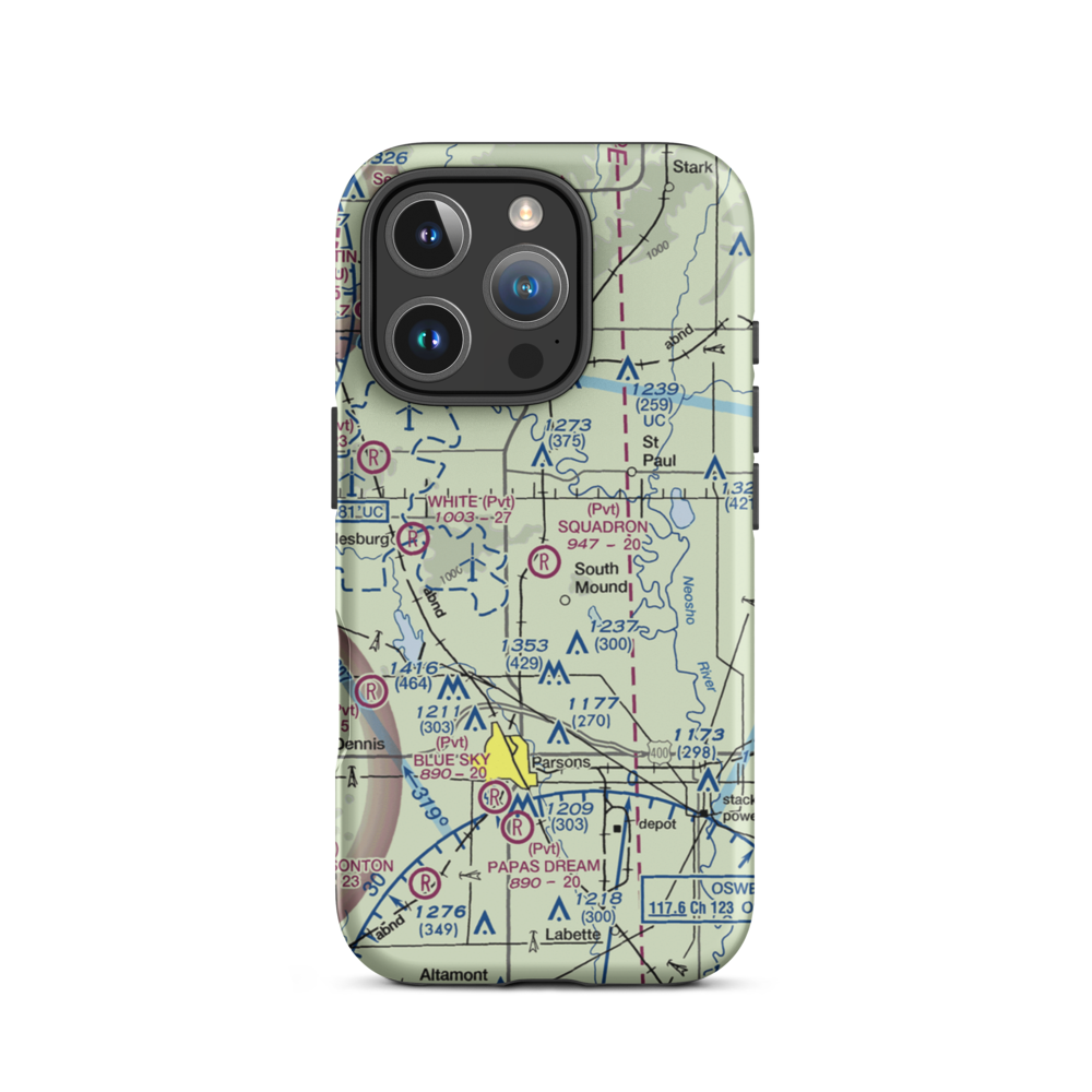 Squadron Field (11KS) VFR Sectional  Tough iPhone Case iPhone 16 Pro model shown