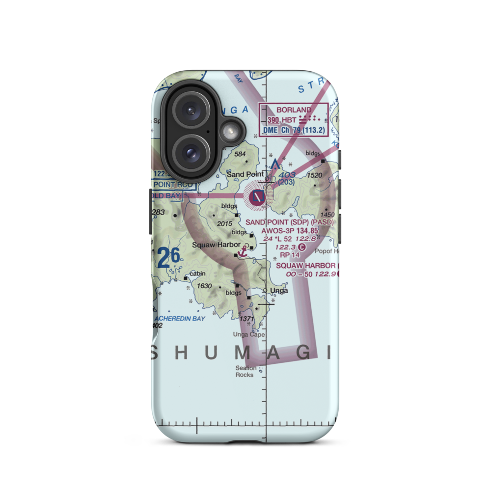 Squaw Harbor Seaplane Base (36H) VFR Sectional  Tough iPhone Case iPhone 16 model shown