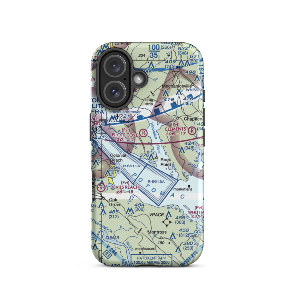 Squier Landing Airport (0MD2) VFR Sectional  Tough iPhone Case iPhone 16 model shown