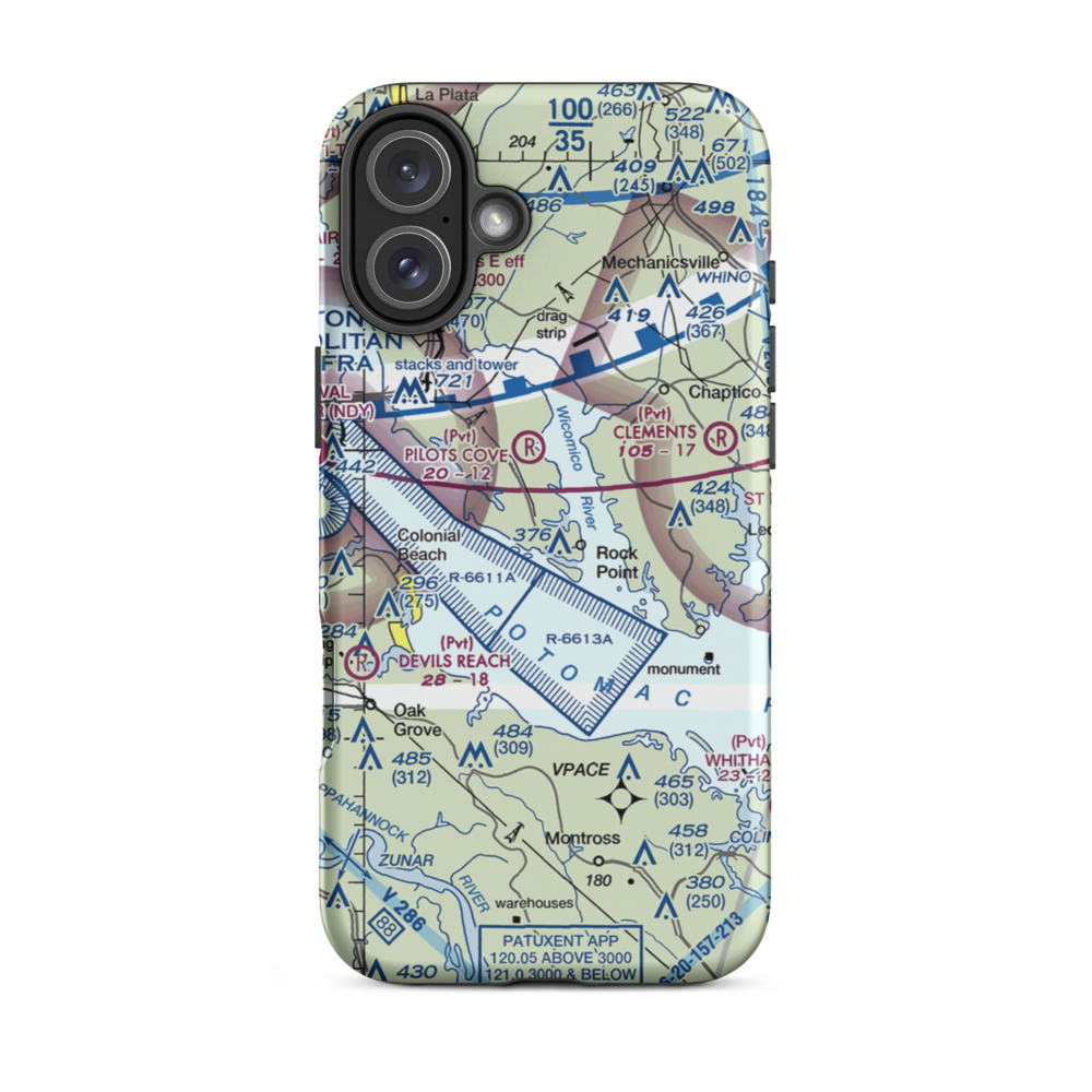 Squier Landing Airport (0MD2) VFR Sectional  Tough iPhone Case iPhone 16 Plus model shown