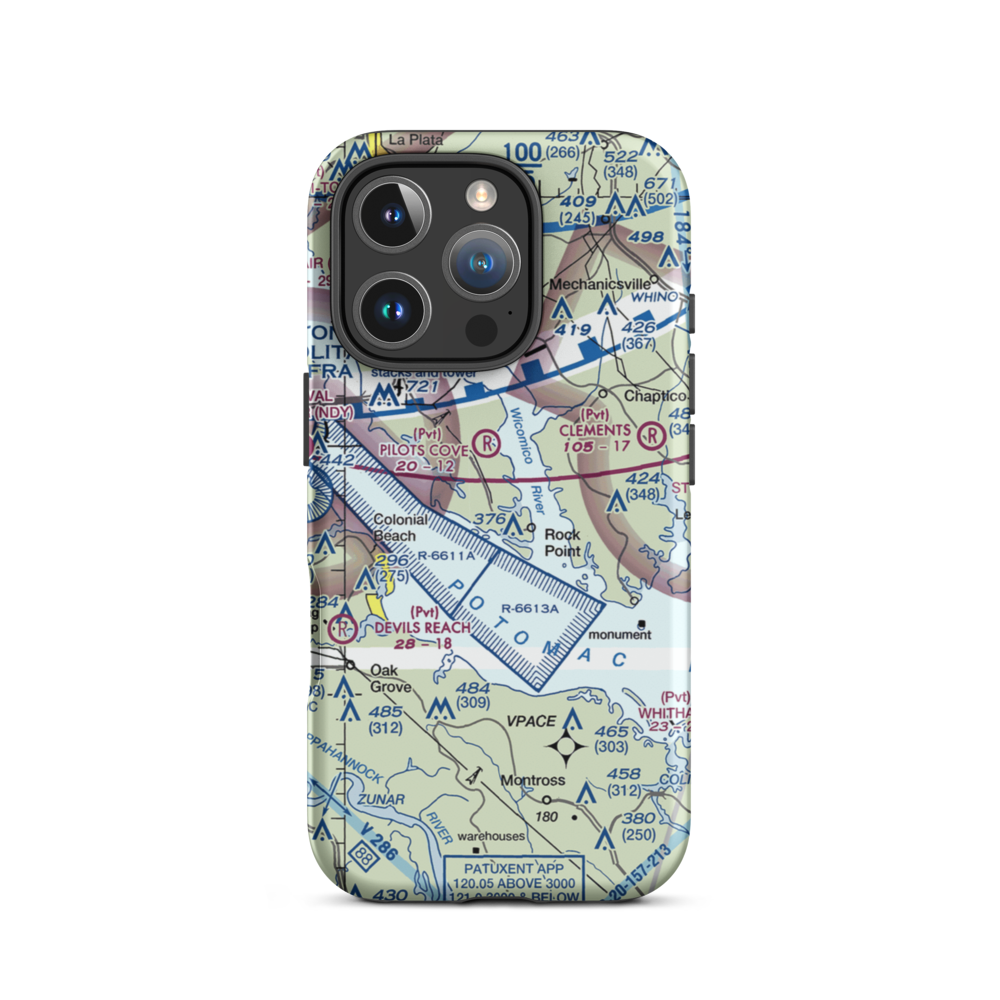 Squier Landing Airport (0MD2) VFR Sectional  Tough iPhone Case iPhone 16 Pro model shown