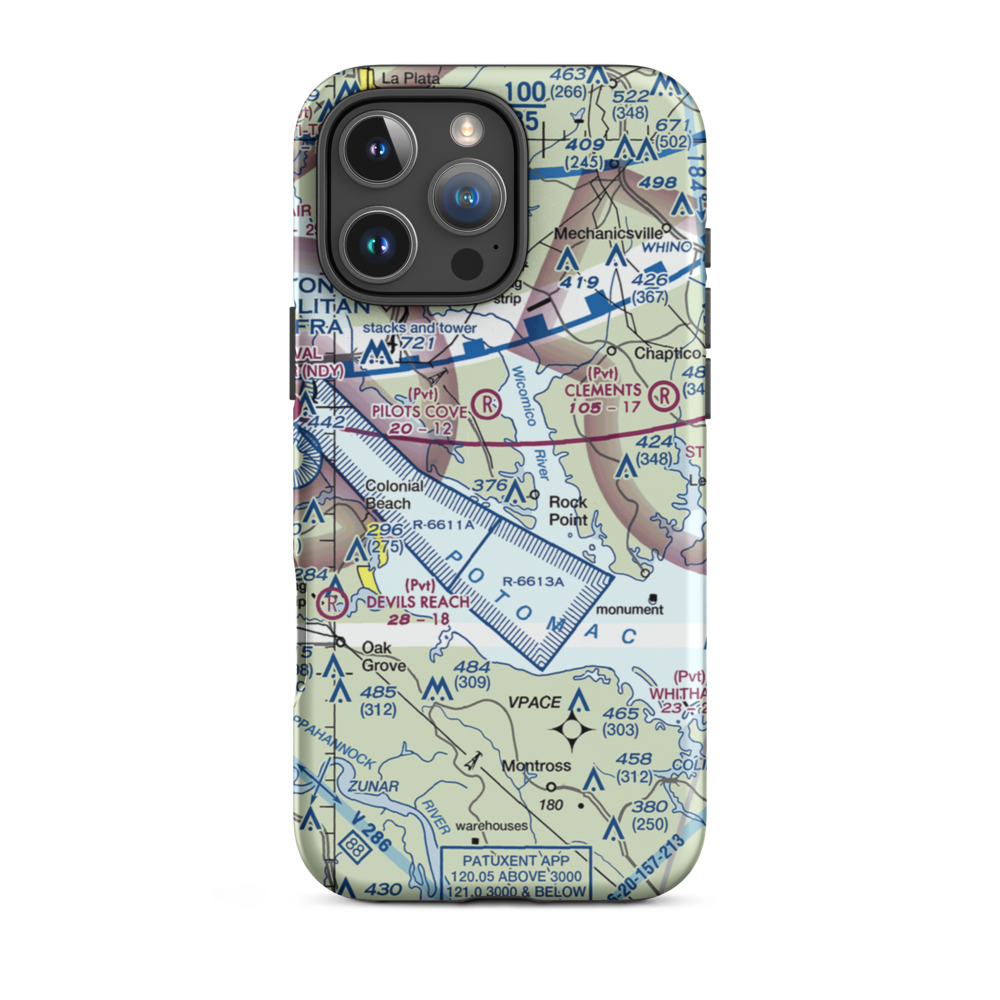 Squier Landing Airport (0MD2) VFR Sectional  Tough iPhone Case iPhone 16 Pro Max model shown
