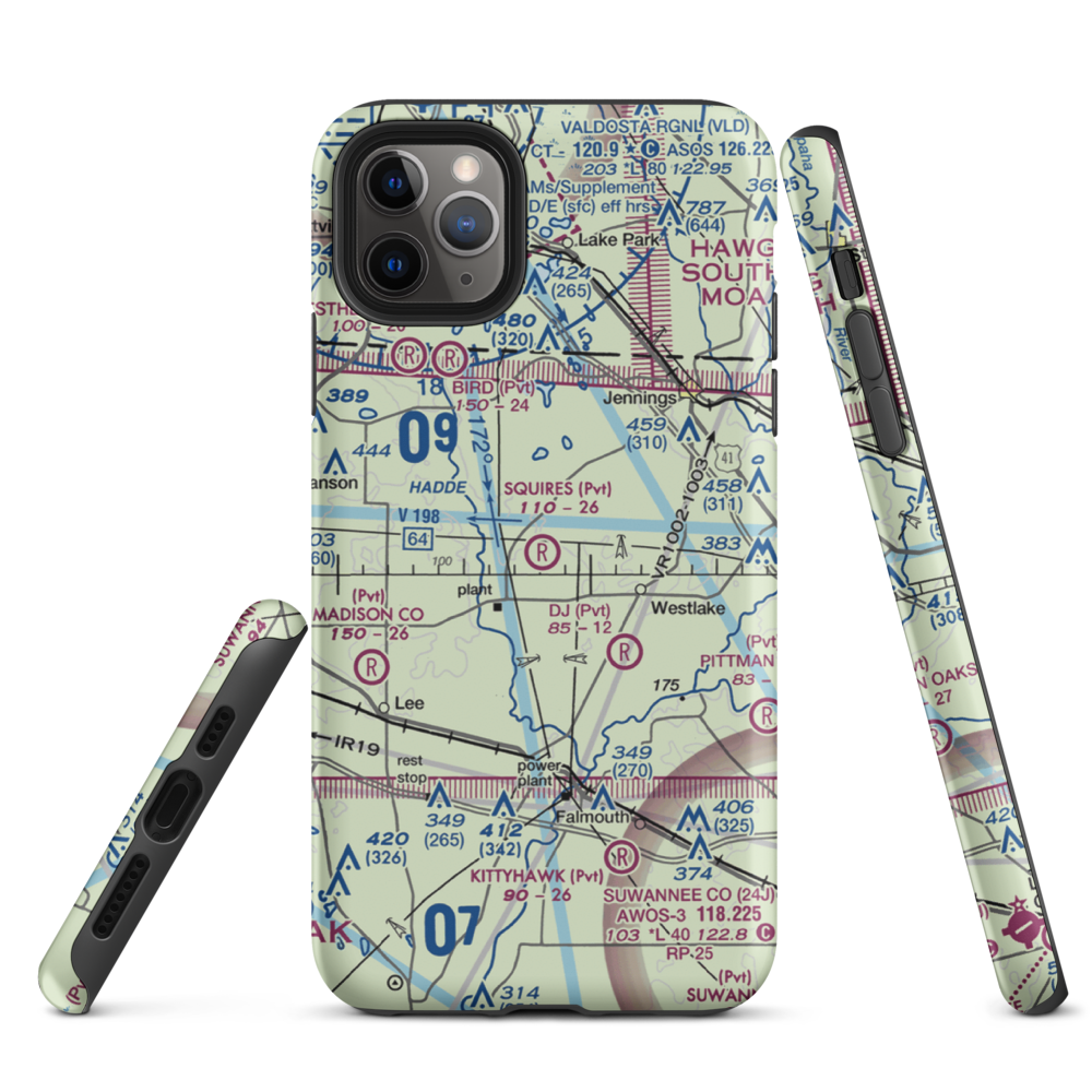 Squires Aviation Ranch Airport (FD63) VFR Sectional  Tough iPhone Case iPhone 11 Pro Max model shown