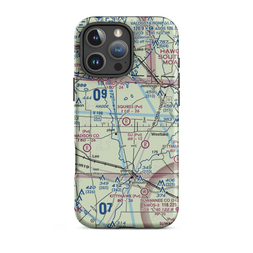 Squires Aviation Ranch Airport (FD63) VFR Sectional  Tough iPhone Case iPhone 16 Pro Max model shown