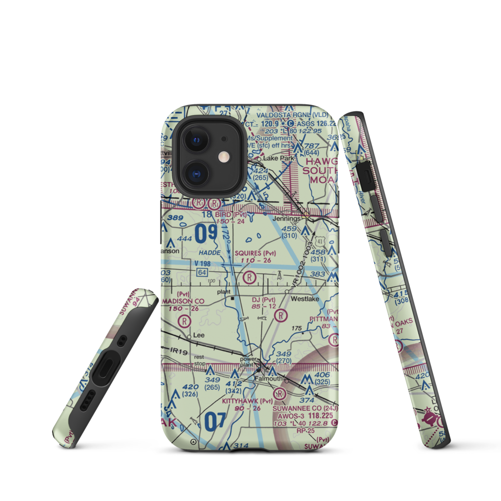 Squires Aviation Ranch Airport (FD63) VFR Sectional  Tough iPhone Case iPhone 12 mini model shown