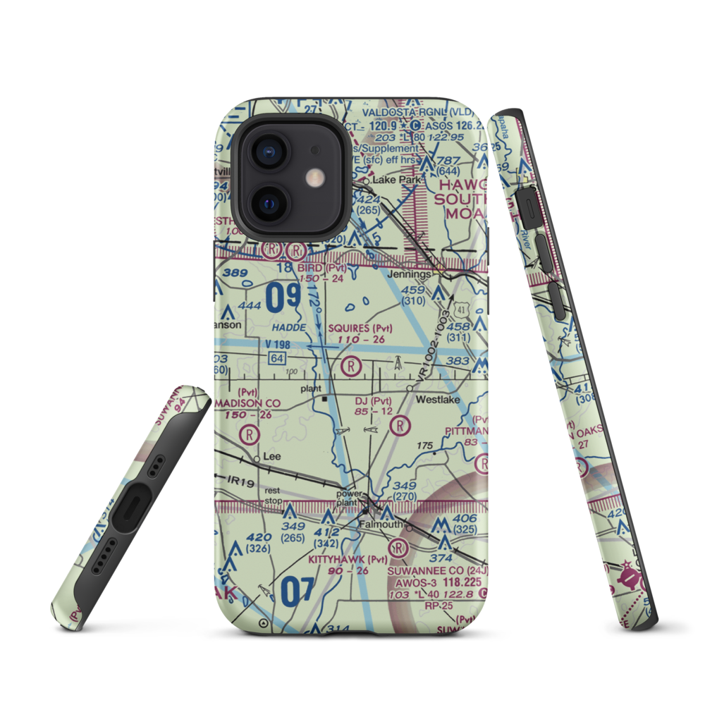 Squires Aviation Ranch Airport (FD63) VFR Sectional  Tough iPhone Case iPhone 12 model shown