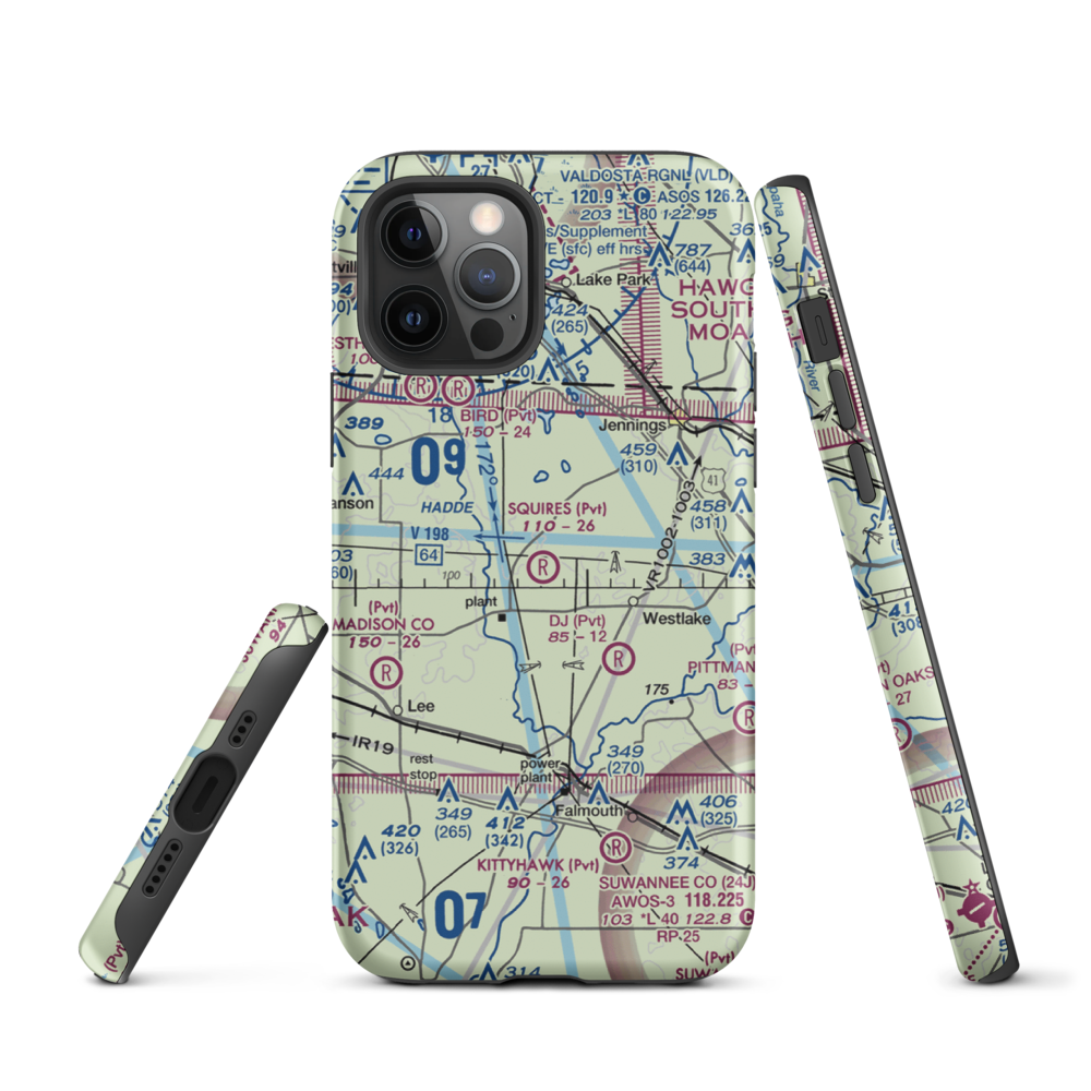 Squires Aviation Ranch Airport (FD63) VFR Sectional  Tough iPhone Case iPhone 12 Pro model shown