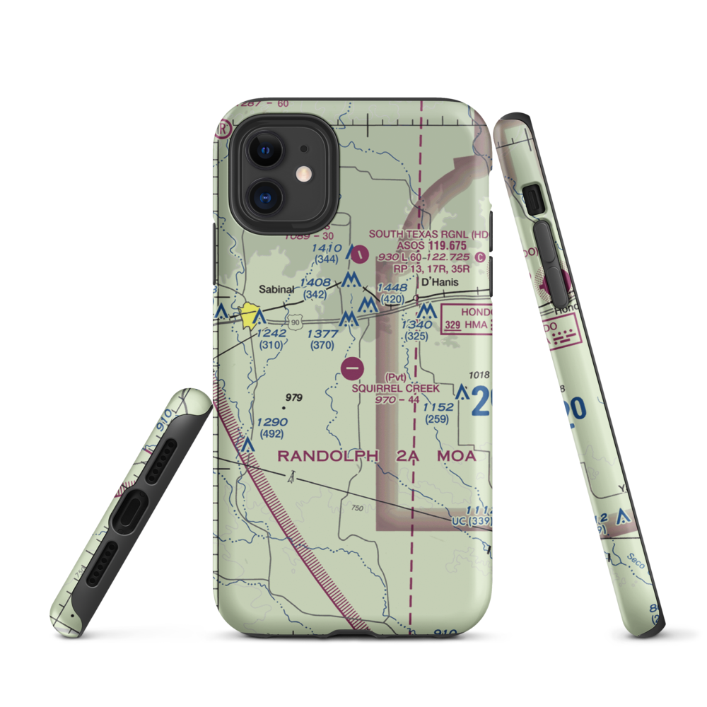 Squirrel Creek Ranch Airport (4TE9) VFR Sectional  Tough iPhone Case iPhone 11 model shown