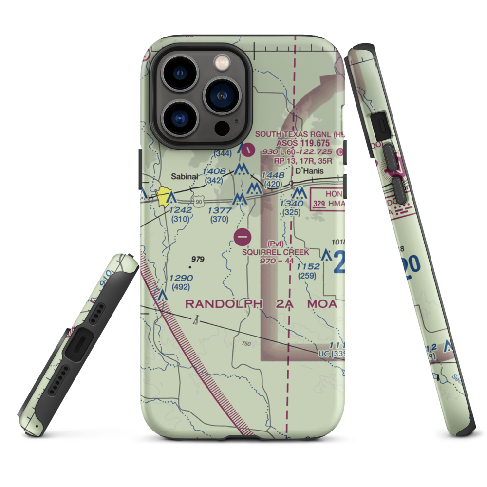 Squirrel Creek Ranch Airport (4TE9) VFR Sectional  Tough iPhone Case iPhone 13 Pro Max model shown