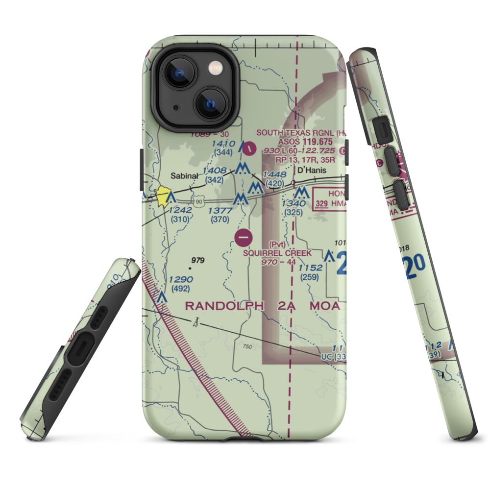 Squirrel Creek Ranch Airport (4TE9) VFR Sectional  Tough iPhone Case iPhone 14 Plus model shown