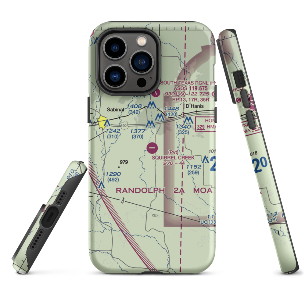 Squirrel Creek Ranch Airport (4TE9) VFR Sectional  Tough iPhone Case iPhone 14 Pro Max model shown