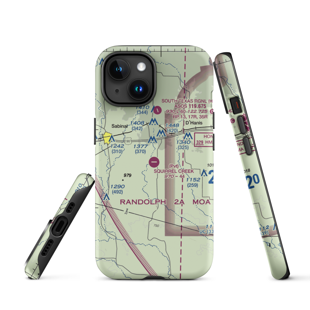 Squirrel Creek Ranch Airport (4TE9) VFR Sectional  Tough iPhone Case iPhone 15 model shown