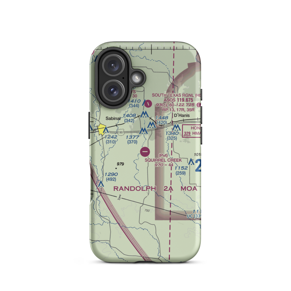 Squirrel Creek Ranch Airport (4TE9) VFR Sectional  Tough iPhone Case iPhone 16 model shown