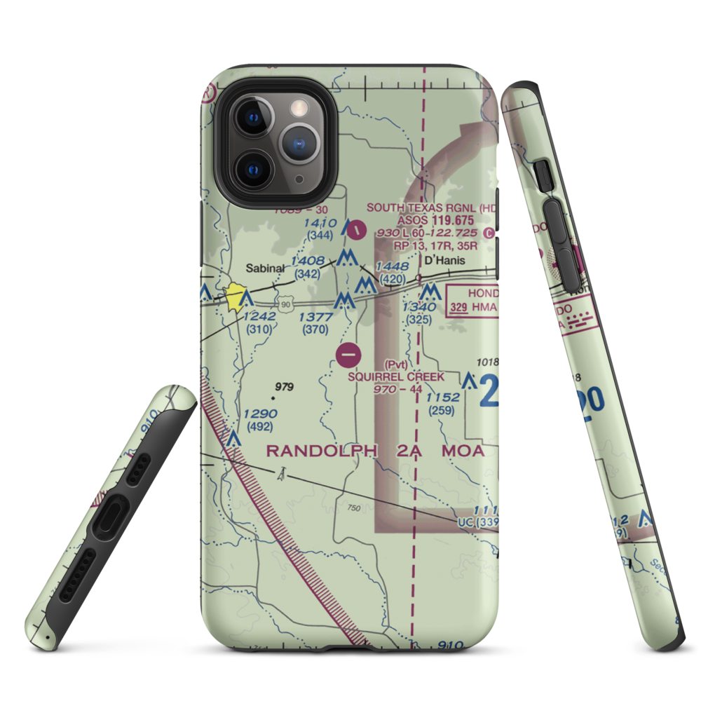 Squirrel Creek Ranch Airport (4TE9) VFR Sectional  Tough iPhone Case iPhone 11 Pro Max model shown