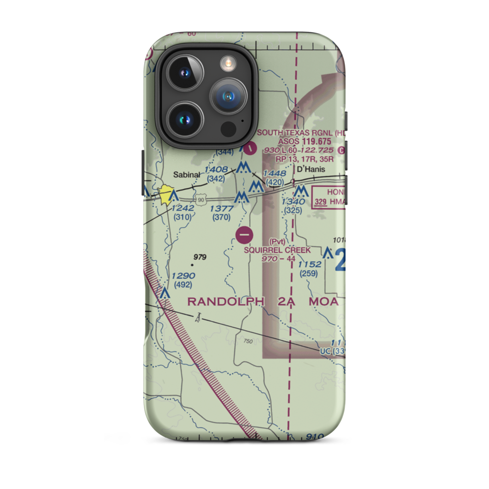 Squirrel Creek Ranch Airport (4TE9) VFR Sectional  Tough iPhone Case iPhone 16 Pro Max model shown