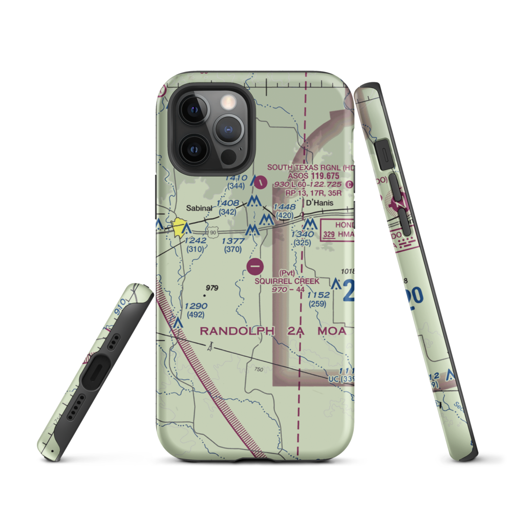 Squirrel Creek Ranch Airport (4TE9) VFR Sectional  Tough iPhone Case iPhone 12 Pro model shown