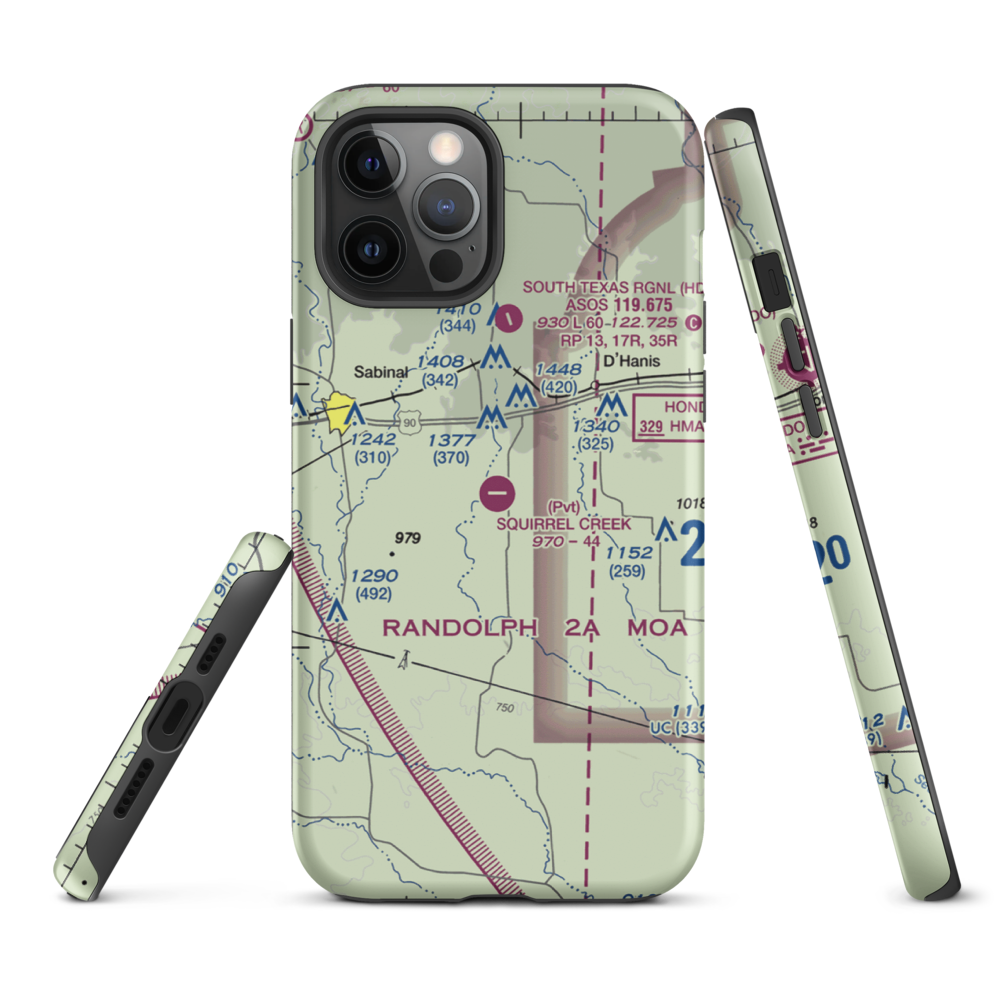 Squirrel Creek Ranch Airport (4TE9) VFR Sectional  Tough iPhone Case iPhone 12 Pro Max model shown