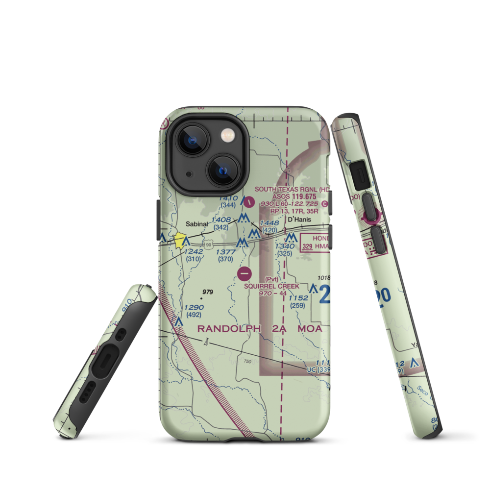 Squirrel Creek Ranch Airport (4TE9) VFR Sectional  Tough iPhone Case iPhone 13 mini model shown