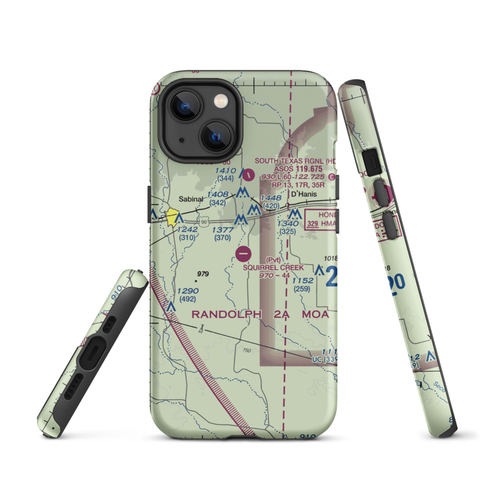 Squirrel Creek Ranch Airport (4TE9) VFR Sectional  Tough iPhone Case iPhone 13 model shown