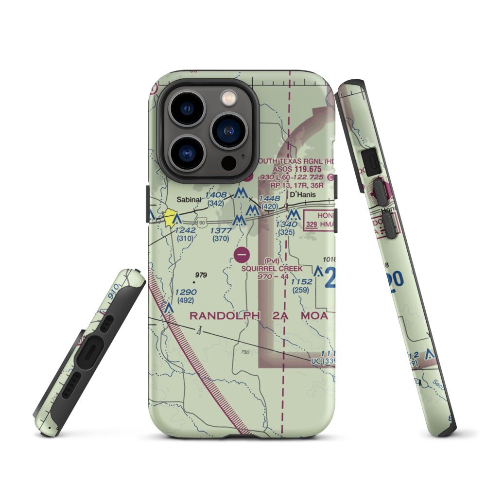 Squirrel Creek Ranch Airport (4TE9) VFR Sectional  Tough iPhone Case iPhone 13 Pro model shown