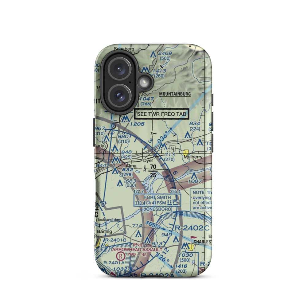 Squirrel Run Airport (AR94) VFR Sectional  Tough iPhone Case iPhone 16 model shown