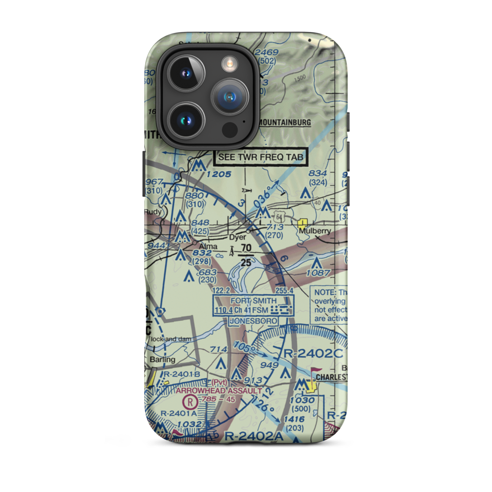 Squirrel Run Airport (AR94) VFR Sectional  Tough iPhone Case iPhone 16 Pro Max model shown