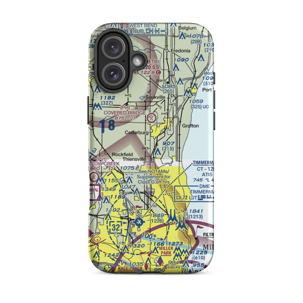 Sss Aerodrome (WI62) VFR Sectional  Tough iPhone Case iPhone 16 Plus model shown