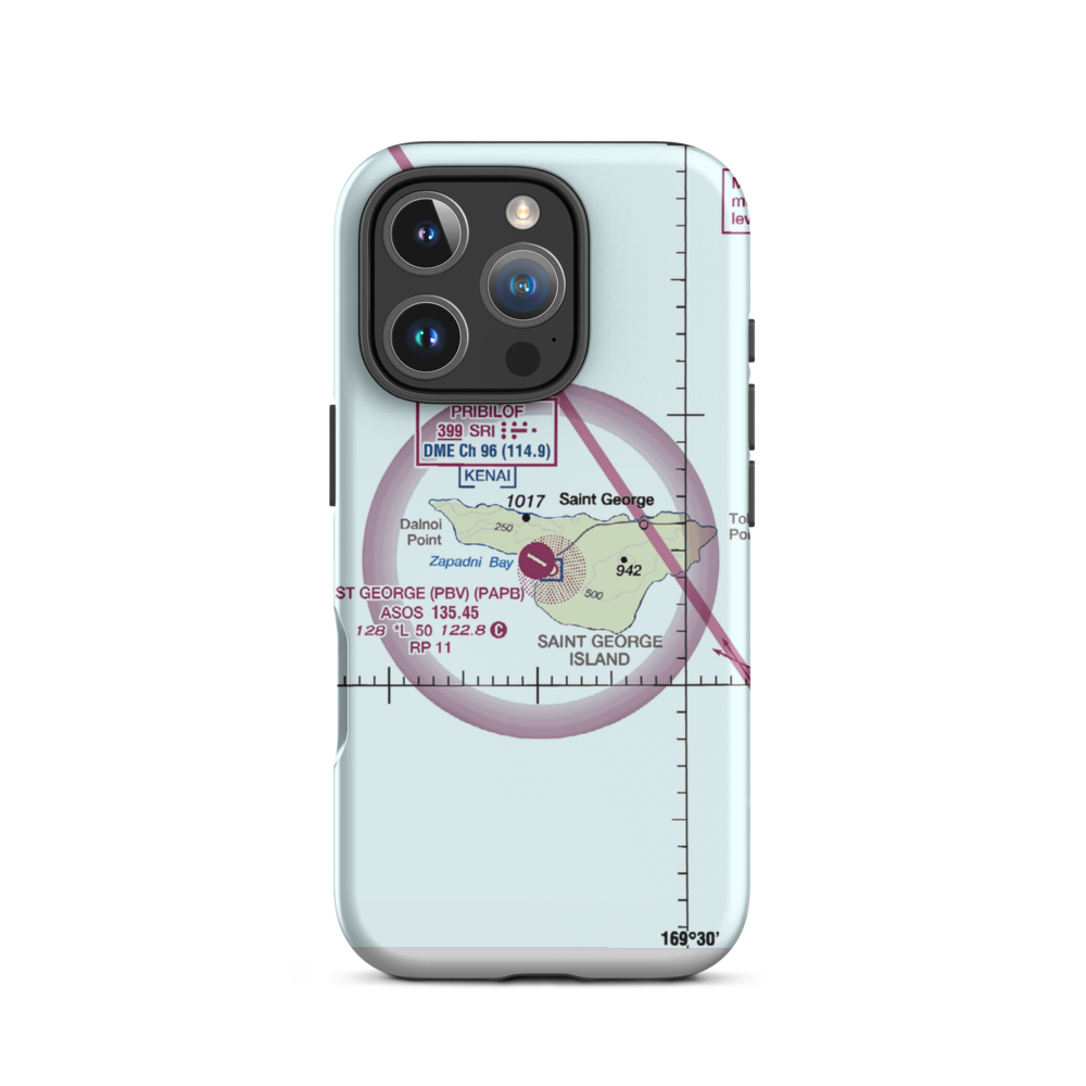 St George Airport (PBV) VFR Sectional  Tough iPhone Case iPhone 16 Pro model shown