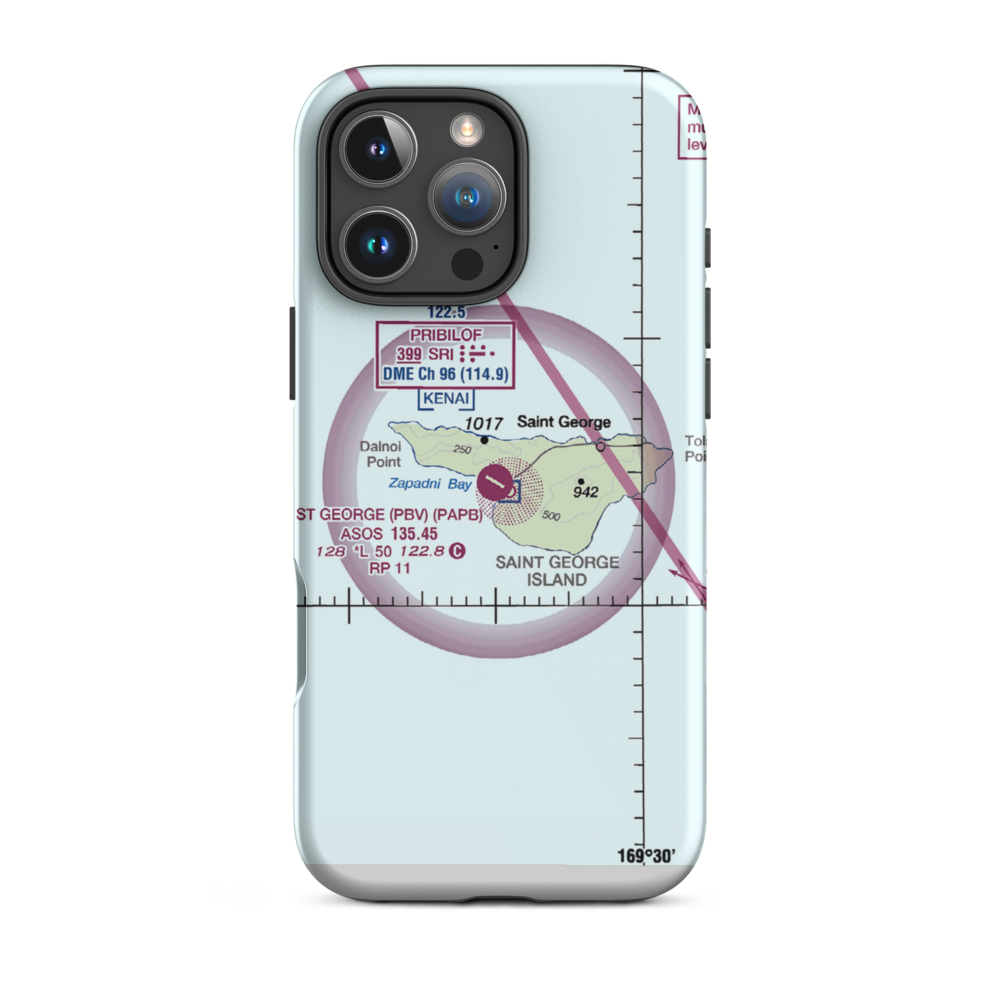 St George Airport (PBV) VFR Sectional  Tough iPhone Case iPhone 16 Pro Max model shown