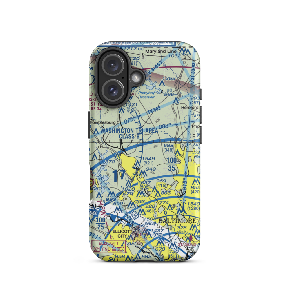 St John Airport (4MD9) VFR Sectional  Tough iPhone Case iPhone 16 model shown