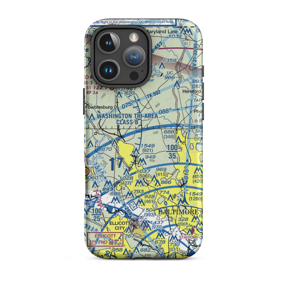 St John Airport (4MD9) VFR Sectional  Tough iPhone Case iPhone 16 Pro Max model shown