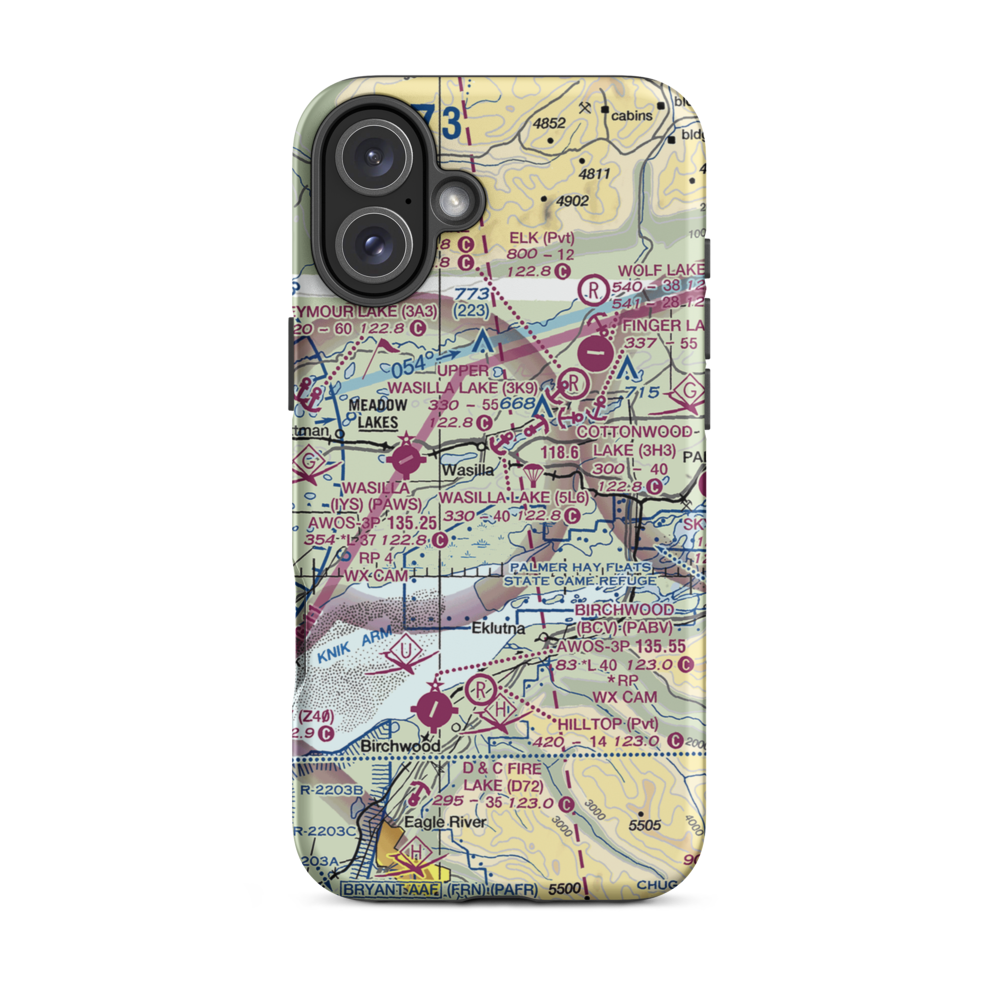 St John Homestead Airport (4AK2) VFR Sectional  Tough iPhone Case iPhone 16 Plus model shown