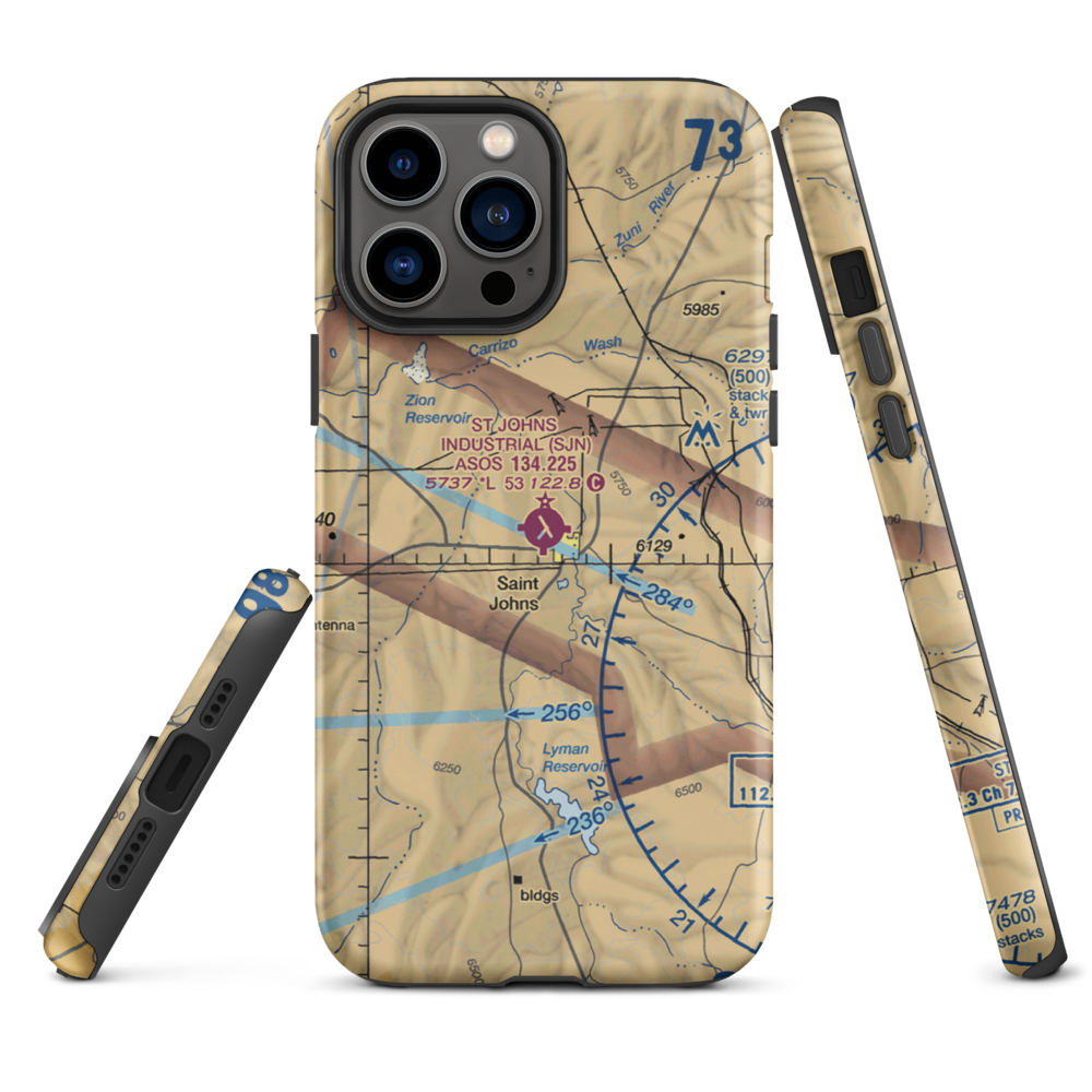 St Johns Industrial Air Park (SJN) VFR Sectional  Tough iPhone Case iPhone 13 Pro Max model shown