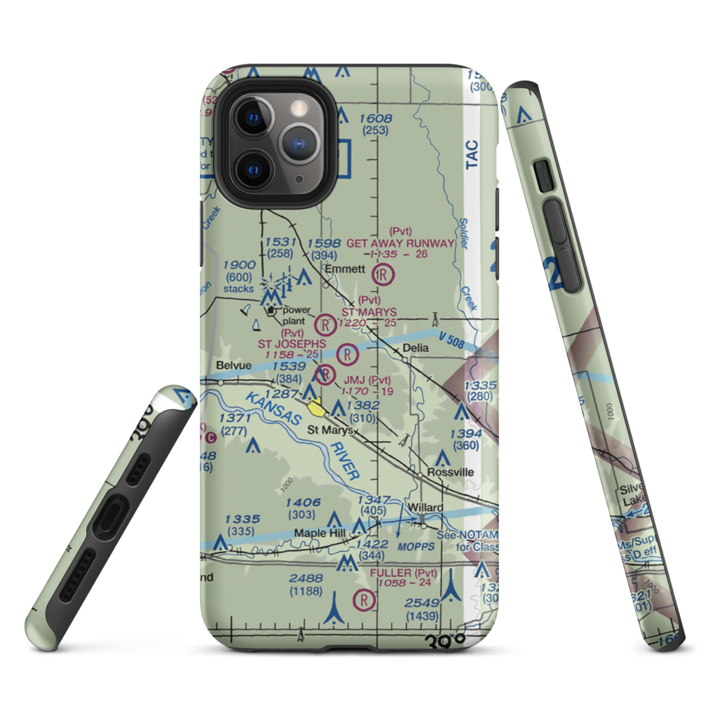 St. Joseph'S Landing (91KS) VFR Sectional  Tough iPhone Case iPhone 11 Pro Max model shown