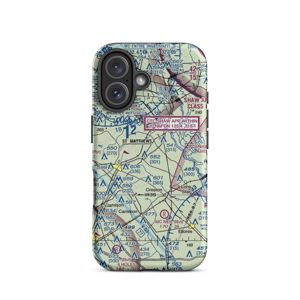 St. Mathews Airport (99SC) VFR Sectional  Tough iPhone Case iPhone 16 model shown
