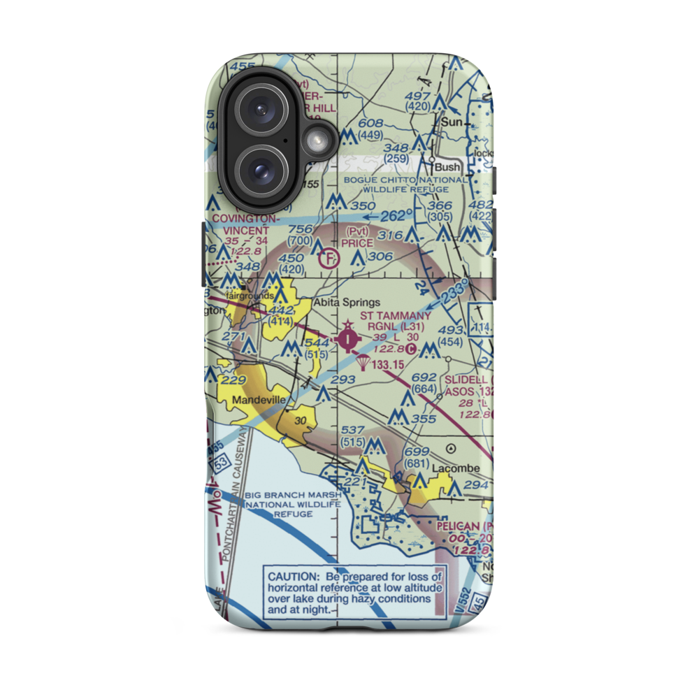 St. Tammany Regional Airport (L31) VFR Sectional  Tough iPhone Case iPhone 16 Plus model shown