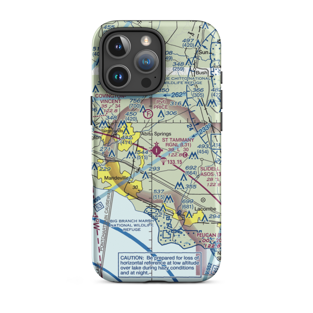 St. Tammany Regional Airport (L31) VFR Sectional  Tough iPhone Case iPhone 16 Pro Max model shown
