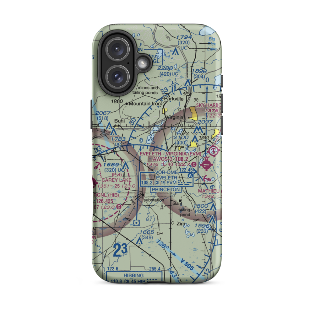 Stahlberg-Mohr Airport (3MN1) VFR Sectional  Tough iPhone Case iPhone 16 Plus model shown