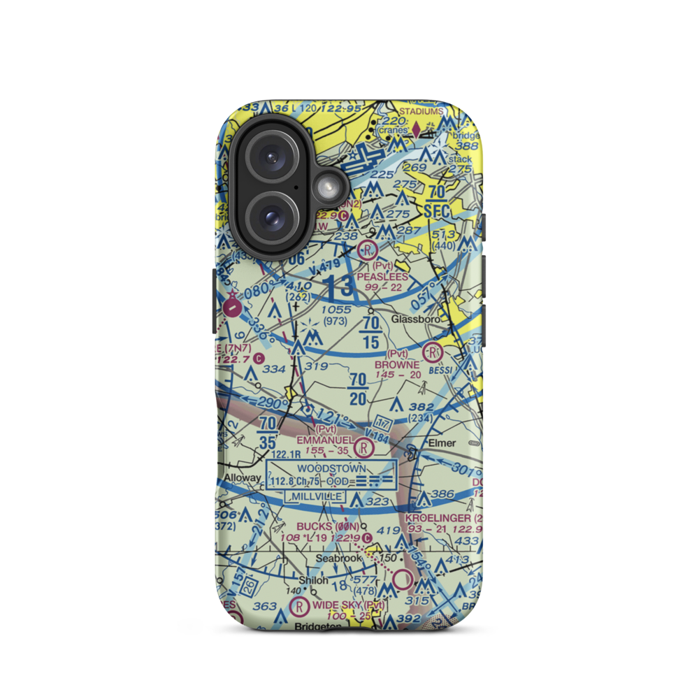 Stallone Airport (9NJ5) VFR Sectional  Tough iPhone Case iPhone 16 model shown
