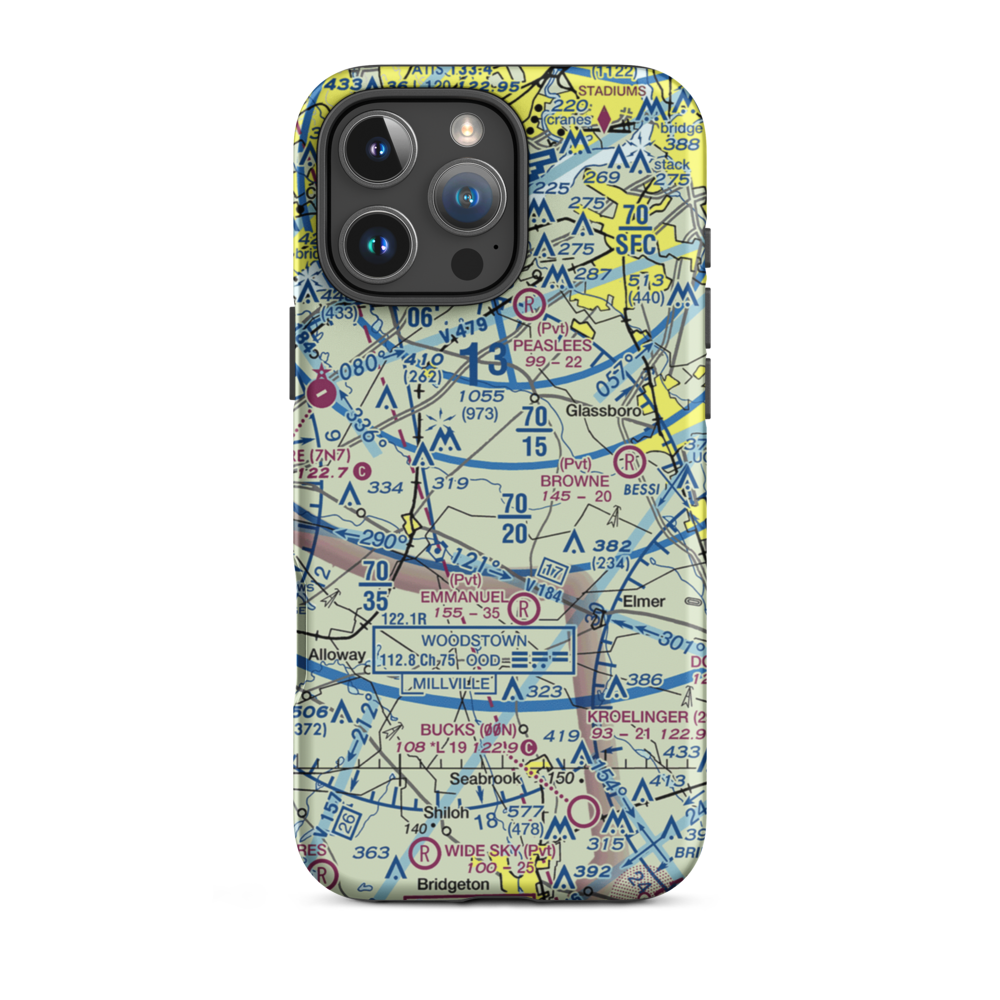 Stallone Airport (9NJ5) VFR Sectional  Tough iPhone Case iPhone 16 Pro Max model shown