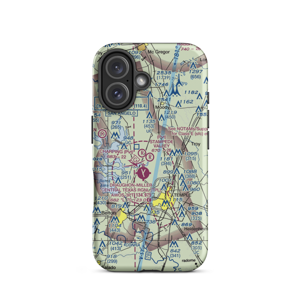 Stampede Valley Airport (6TS4) VFR Sectional  Tough iPhone Case iPhone 16 model shown