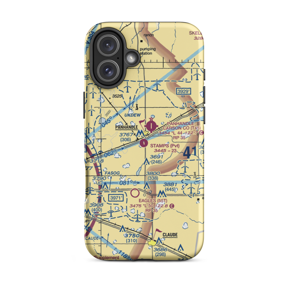 Stamps Field (3TE5) VFR Sectional  Tough iPhone Case iPhone 16 Plus model shown