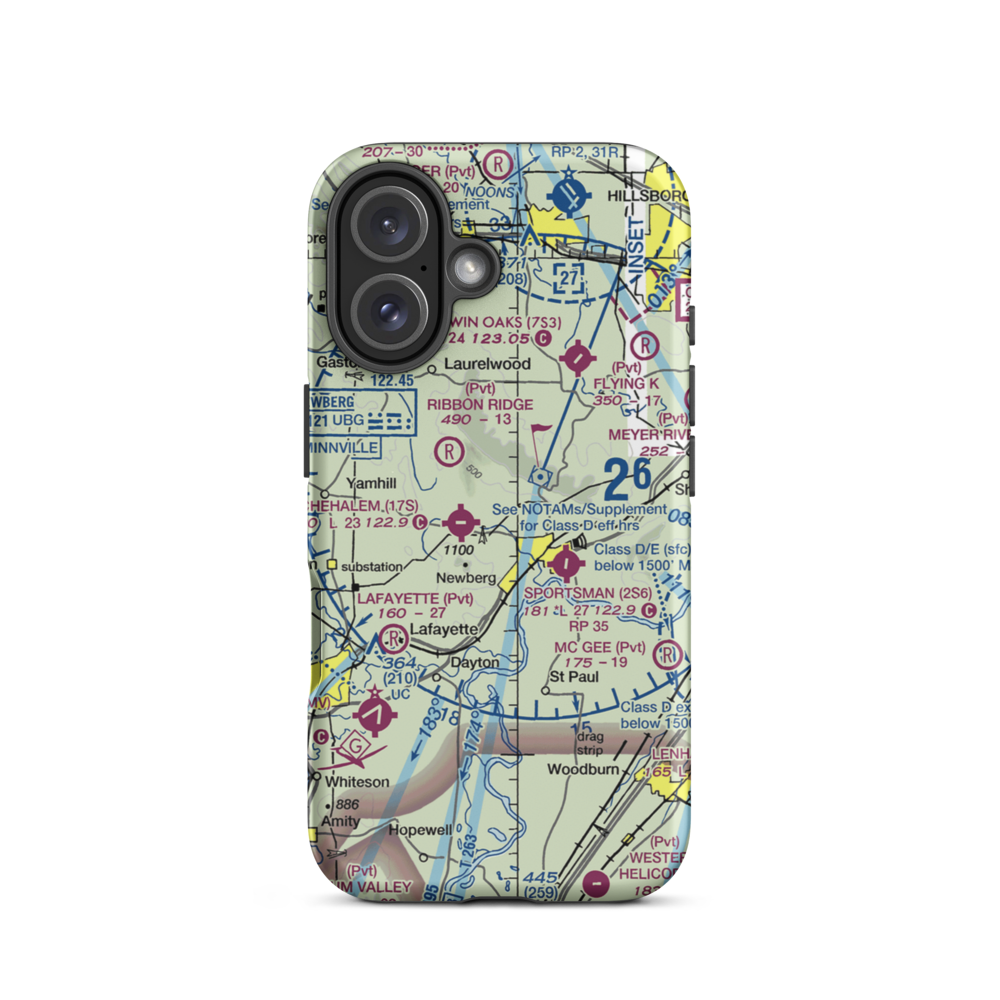 Stan Jost Airport (74OR) VFR Sectional  Tough iPhone Case iPhone 16 model shown