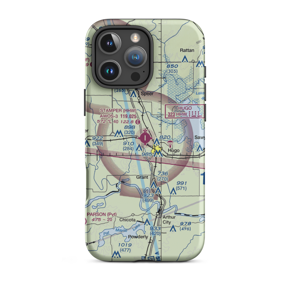 Stan Stamper Municipal Airport (HHW) VFR Sectional  Tough iPhone Case iPhone 16 Pro Max model shown