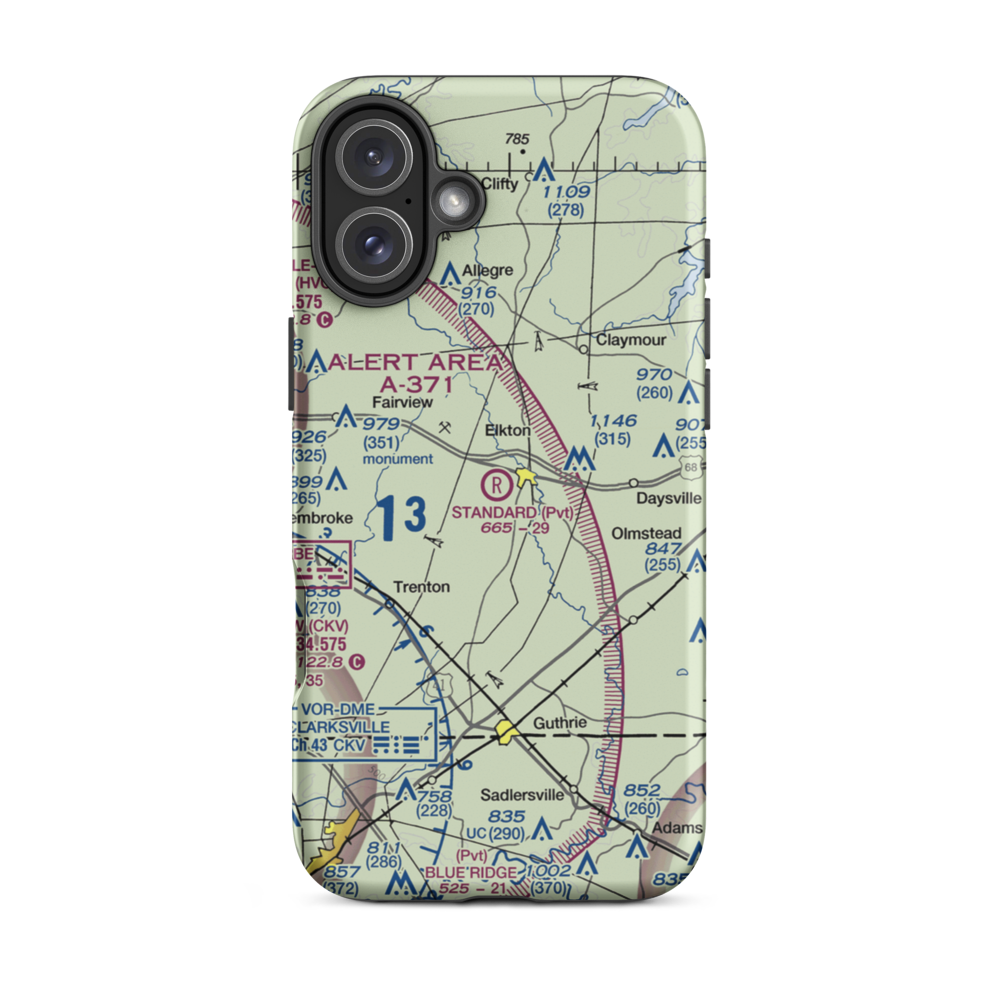 Standard Field (5KY4) VFR Sectional  Tough iPhone Case iPhone 16 Plus model shown